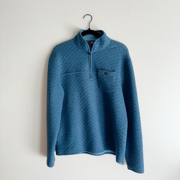 Eddie Bauer Blue Quilted Half Zip Pullover Sweatshirt Jacket Medium Gorp Outdoor - Picture 7 of 7
